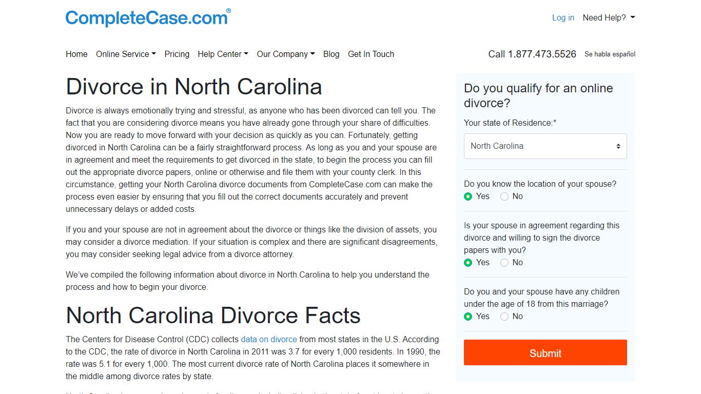 North Carolina Divorce Papers - CompleteCase.com